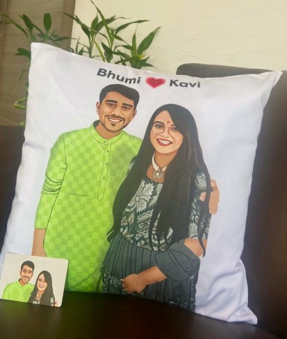 Personalised Cushion with Illustration(Facial Features)